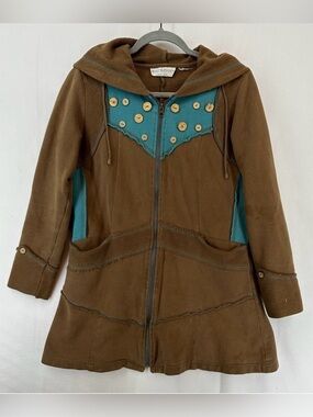 Bleu Bayou Casual Wear Jacket Button Womans M Blue Brown